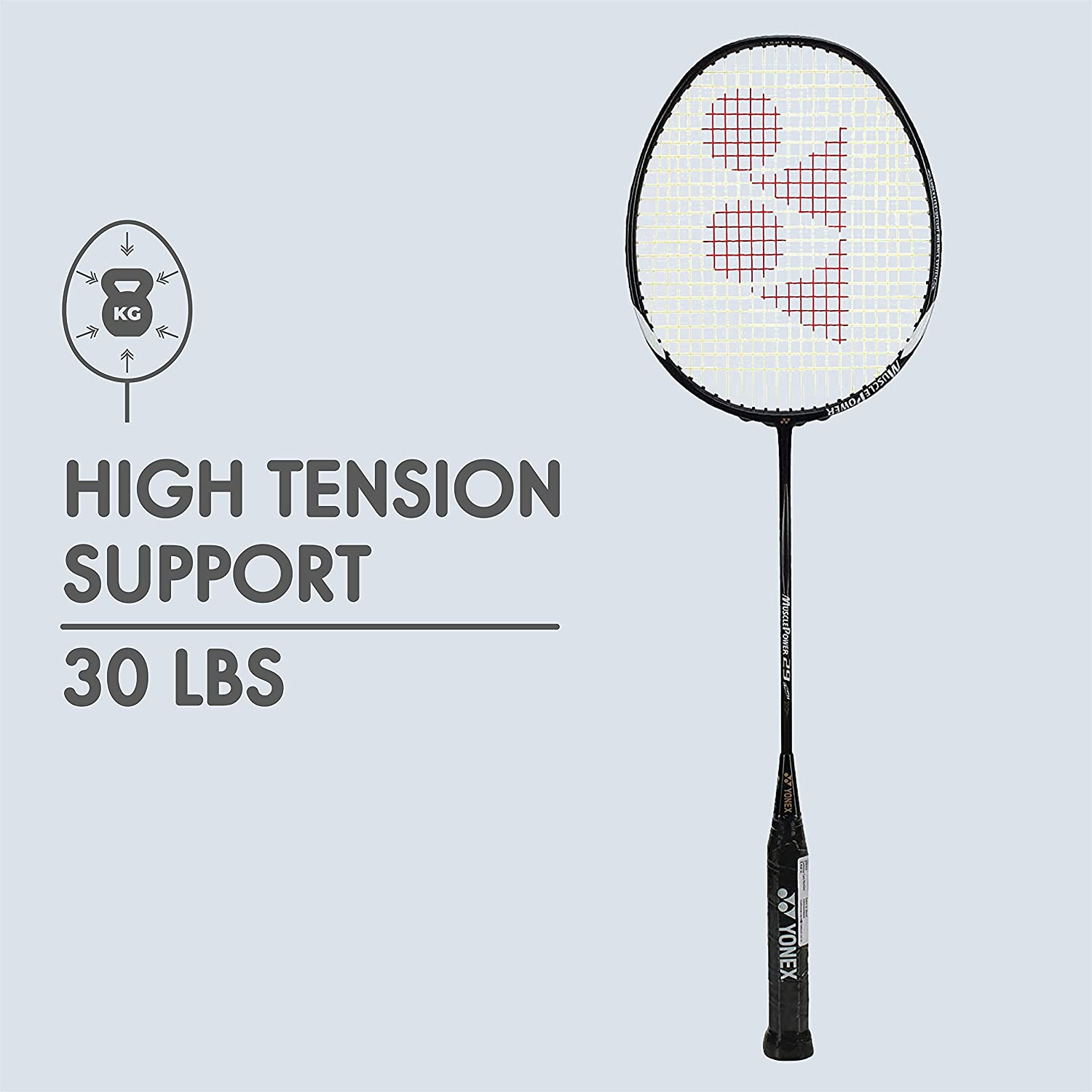 Yonex Badminton Racket Muscle Power Series with Full Cover High Tension Pre Strung Racquets